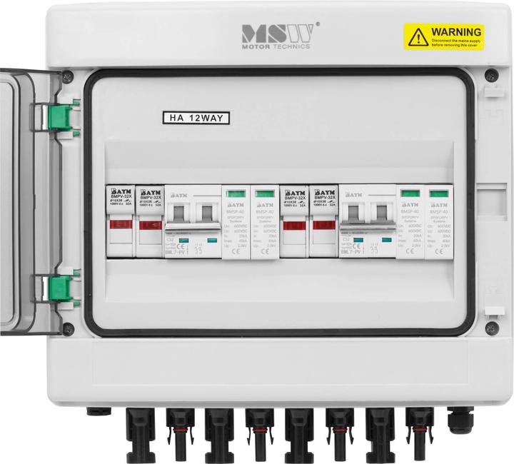 Produktbild MSW Anschlusskasten Überspannungsschutz Typ 2 für PV-Anlage 2 Ein-/2 Ausgänge 1000 V (Generatoranschlusskasten)