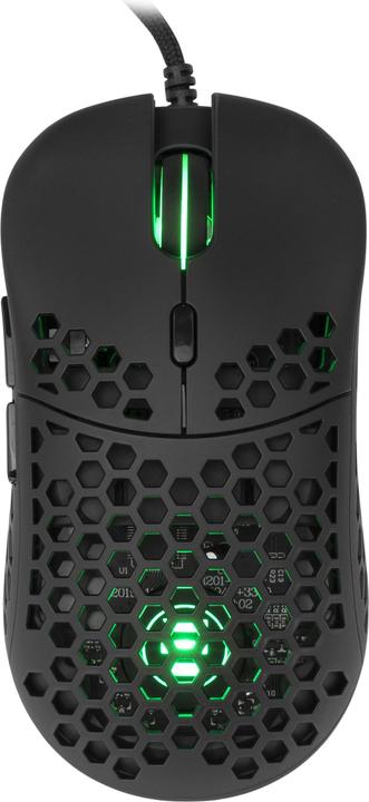 White Shark Ultra light Gaming mouse eShark Naginata Black, 60g, Pixart PMW3389 sensor, with RGB backlight (Kabelgebunden)
