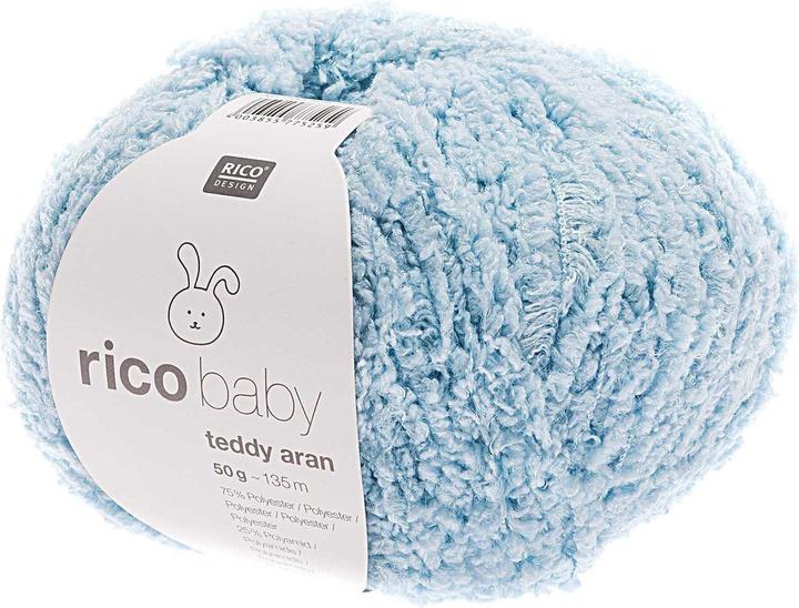 Image du produit Rico Design Bébé de laine Teddy Aran 50 g Bleu clair (145 m)