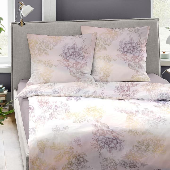 Actual product image Dormisette Mako-Satin Bettwäsche Floral lila (Bedding set, 135x200 cm + 80x80 cm)