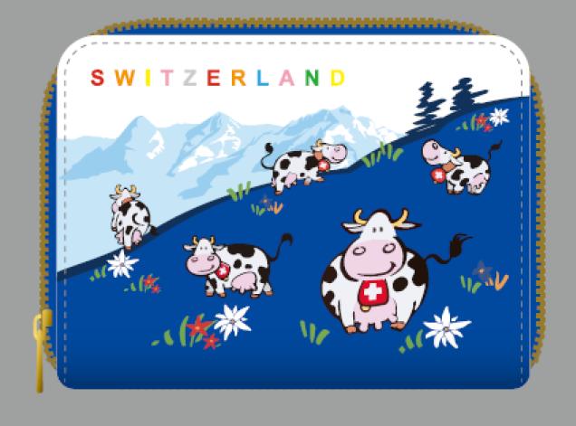 Produktbild CreaDiva Portemonnaie Kühe blau
