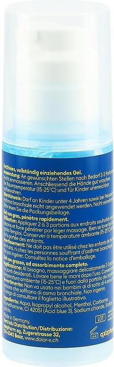Valeurs nutritives et ingrédients Dolor-X COOL Gel avec menthol Airless Dispenser (1 x, 100 ml, 158 g)