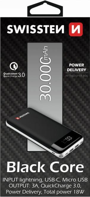 Immagine prodotto Swissten Black Core (30000 mAh, 18 W, 111 Wh)