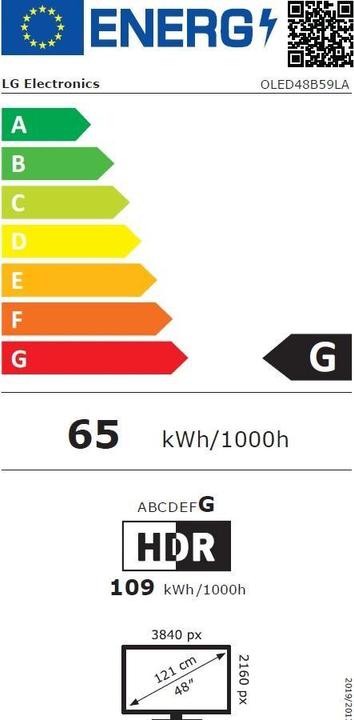Energie-Label LG OLED48B59LA (48", B5, OLED, 4K, 2025)