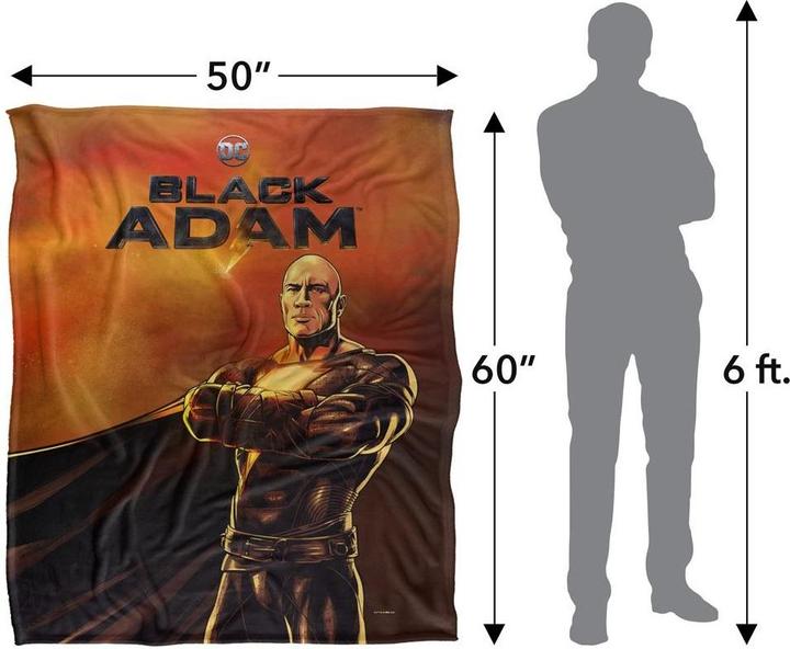 Actual product image Black Adam Pose Blanket (152 x 127 cm)