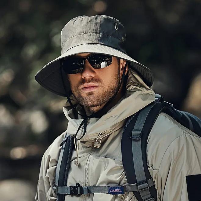 Produktbild Dema Fischerhut Boonie Hat Sonnenschutzhut extra grosse Krempe Schwarz (56)