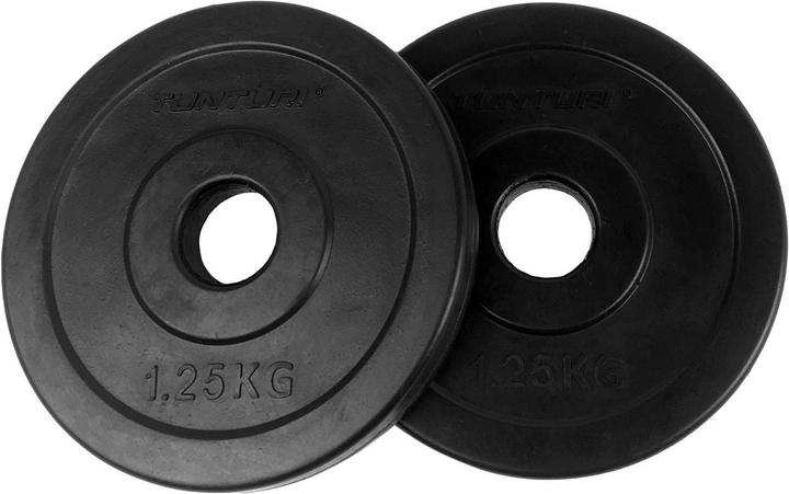 Produktbild Tunturi Gummiertes 1.25 kg Gewichtsscheibenpaar 30 mm (2 x 1.25 kg)