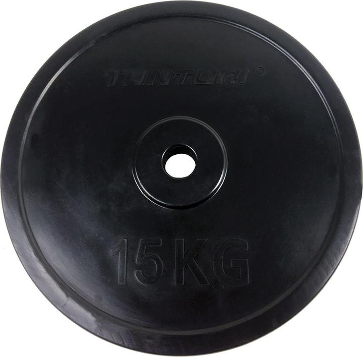Produktbild Tunturi Gummierte 15 kg Gewichtsscheibe 30 mm (1 x 15 kg)