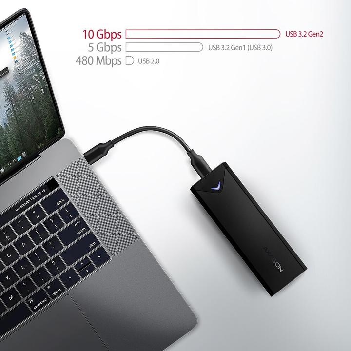 Actual product image Axagon Boitier external USB 3.2 EEM2-UB2 - NVMe M.2 Type 2280 (Noir) (M.2 2280)