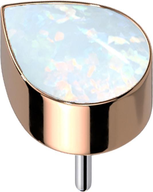 Actual product image Star Piercing Threadless rose gold with white opal drops (Titanium G23, without brass)