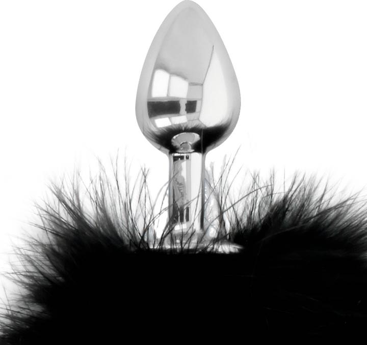 Image du produit Darkness Plug anal en métal avec queue de lapin noire