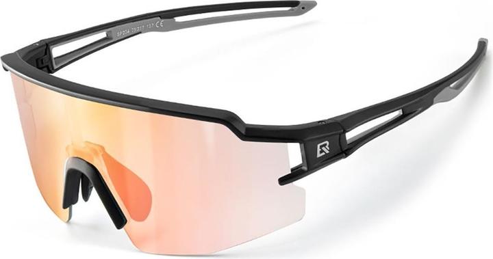 Rockbros Cycling Glasses Photochromic UV Protection with Corrective Insert Orange Lenses - Black (Schwarz, Orange)