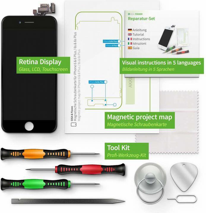Produktbild Giga Fixxoo Display Komplettset (Display, iPhone 6)