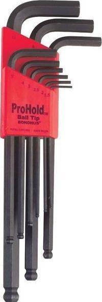 Actual product image Bondhus Hexagon socket set 1.5 - 10 - long, with ball and lock (9 pcs.)