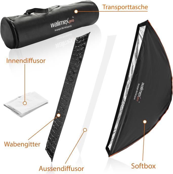 Immagine prodotto Walimex pro pro II Striplight 25x150 cm (Soft box)