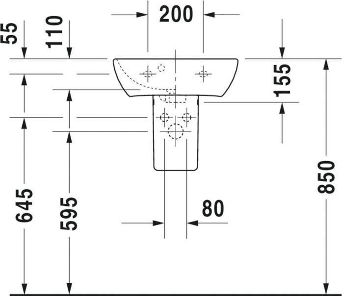 Produktbild Duravit Handwaschbecken ME by Starck m ÜL m HLB 450x320mm 1 HL we seidenmatt (320 mm, 450 mm)
