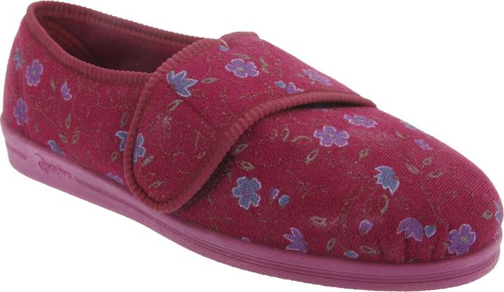 Immagine prodotto Comfylux Pantofole Sally con motivo floreale e chiusura in velcro, vestibilità extra-large (36)