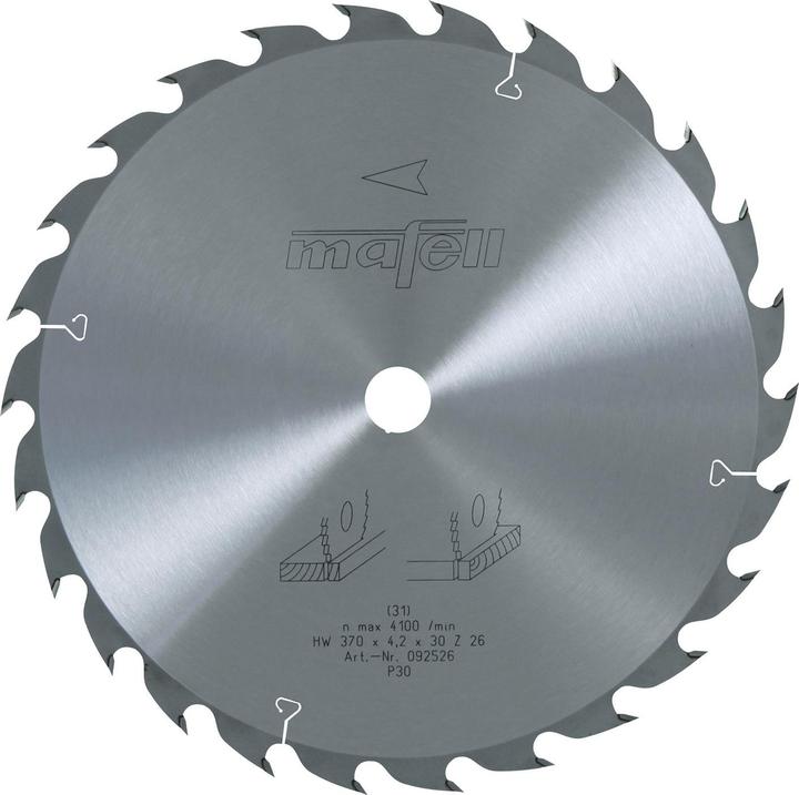 Produktbild Mafell Sägeblatt-HM, 370 x 2,2/4,2 x 30 mm, Z 26, WZ (MKS 145 Ec)