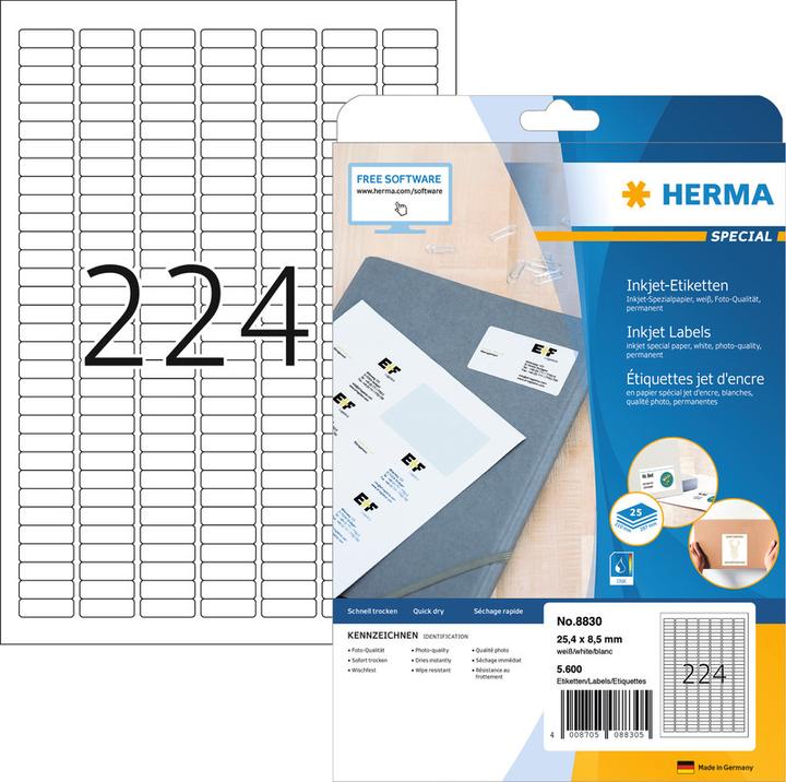 Actual product image HERMA Inkjet labels A4