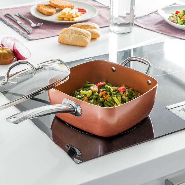 Image du produit InnovaGoods Sauteuse avec accessoires - Cuivre (Cocotte + faitout, Céramique, Aluminium)