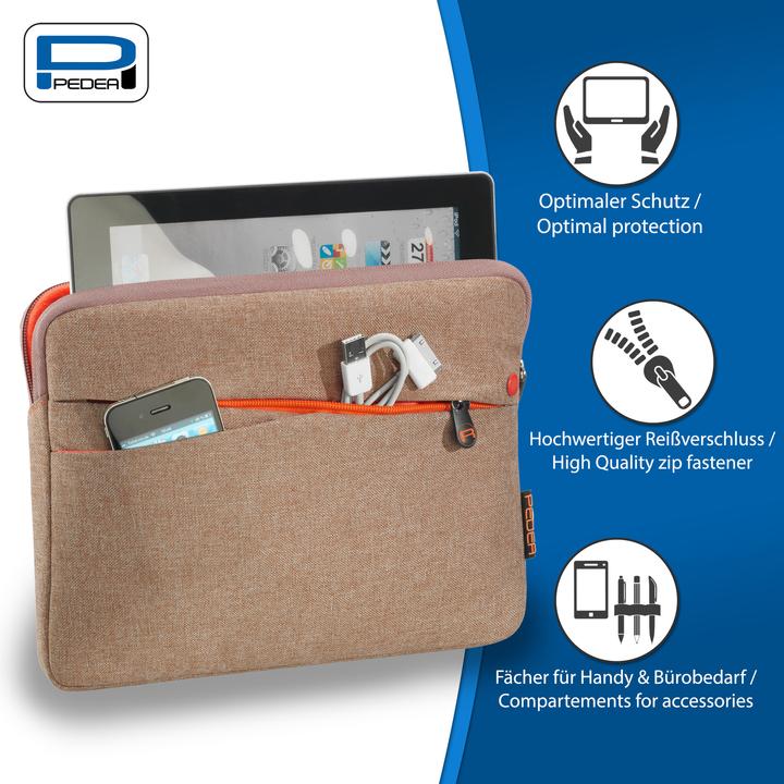 Produktbild Pedea Tablet-PC Tasche Fashion 25,65cm 10,1 Zoll beige, optimaler Schutz moderne und stylische Tasche (10.08", Universal)