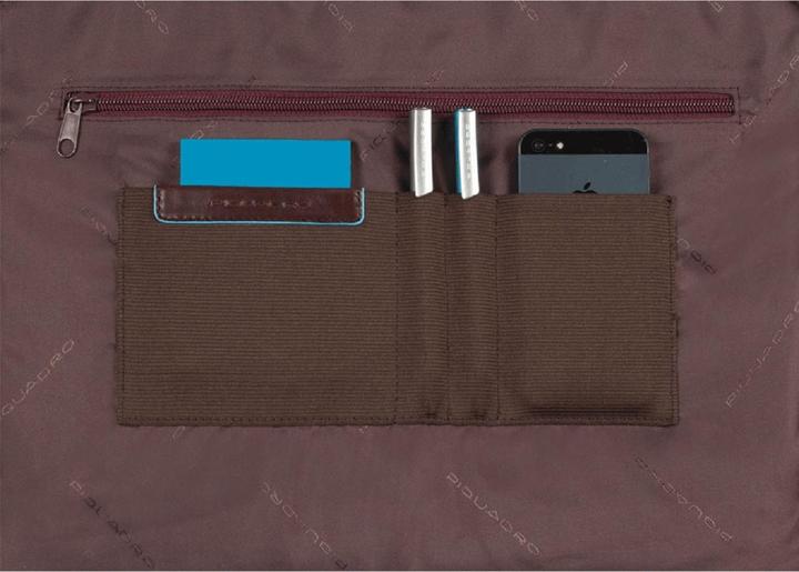 Actual product image Piquadro Blue Square Expandable Computer Portfolio Briefcase 15 Night Blue (15")