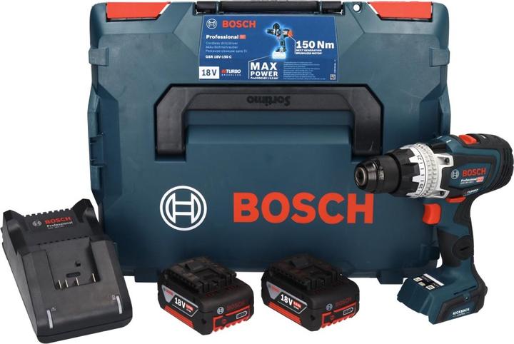 Productafbeelding Bosch Professional Bosch GSR 18V-150 C Professionele accuboormachine 18 V 150 Nm Biturbo Brushless + 2x oplaadbare (Oplaadbare batterij)