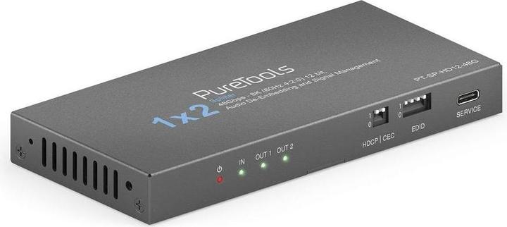 Produktbild Purelink PureTools - 1x2 HDMI2.1 Splitter - 48Gbps - 8K (60Hz 4:2:0) 12 bit, Audio De-Embedding und Signal M