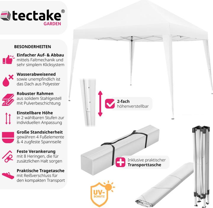 Produktbild tectake Faltbarer Pavillon Linosa 3x3 m (300 cm, 300 cm)