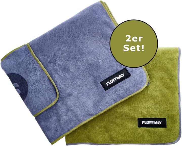 Fluffino Set of 2 dog towels (L, Dog coat)