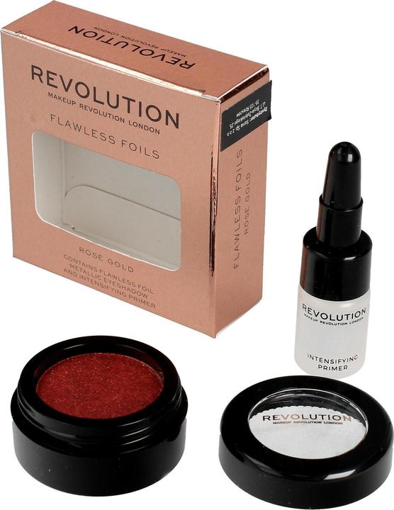 Makeup Revolution Flawless Foils Metallic Eye Shadow + Rose Gold Base