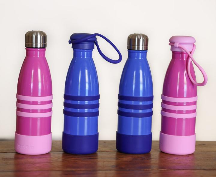 Immagine prodotto Yumbox - Borraccia tripla isolata in acciaio inox da 420 ml - Rosa Pacifico con tappo in acciaio inox (0.42 l)