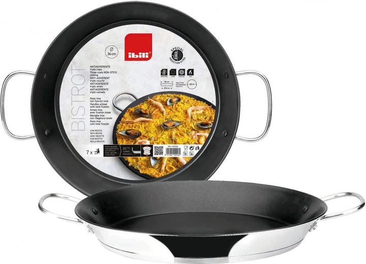 Produktbild Ibili Paellapfanne Bistrot 32 cm Edelstahlpfanne für Paella, geeignet für 6-8 Portionen (Paella Pfanne, Edelstahl)