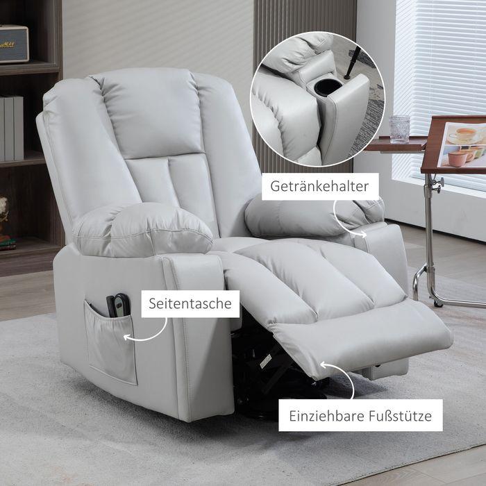 Actual product image Swisshandel24 Senior armchair with stand-up aid, electric, with 8 massage points, remote control, 94x96x106cm