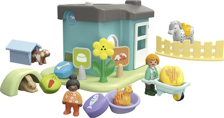 Image du produit Playmobil 71136 1.2.3 : Pension pour animaux avec distributeur de nourriture (71136, Playmobil 1.2.3)