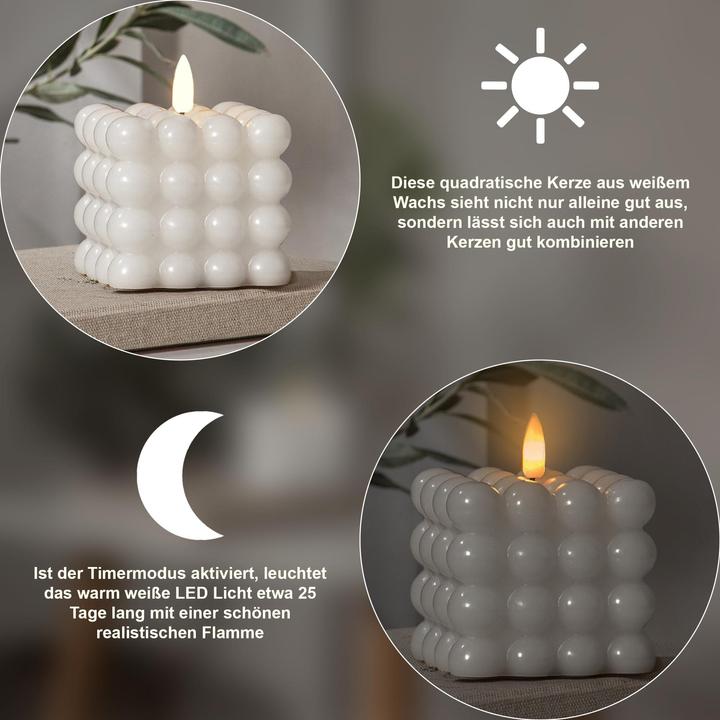 Actual product image Star Trading Bougie à bulles | Bougies LED avec fonction minuterie | Bougies LED à flamme vacillante (2 x)