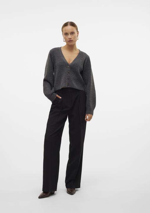 Produktbild Vero Moda Normal geschnitten V-Ausschnitt Gerippte Ärmelbündchen Ballonärmel Strickjacke Strickjacke (XS)