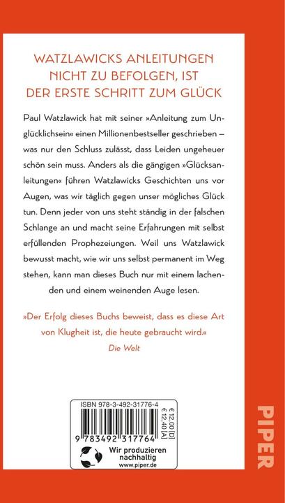 Produktbild Anleitung zum Unglücklichsein (Deutsch, Paul Watzlawick, 2021)