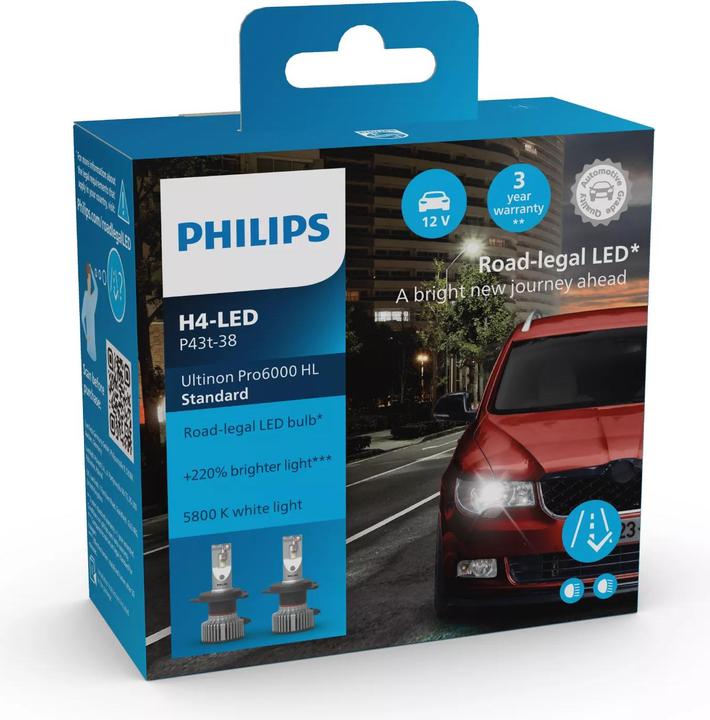 Produktbild Philips Ultinon Pro6000 Standard HL 11342U60SX2 Fahrzeugscheinwerferlampe (H4)