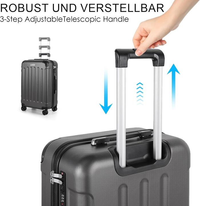 Produktbild Tan.Tomi 3-teiliges Hartschalenkoffer-Set (95 l, Handgepäck (bis 50l), M (50 - 90l), L (90 - 115l))