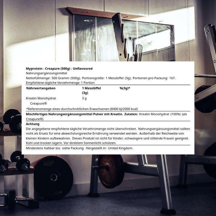 Image du produit MyProtein Créapure Creatine Monohydrate (1 pièce(s), Poudre, 500 g)
