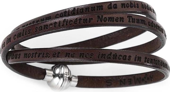 Produktbild Amen Our Father Prayer English Armband (54 cm, Leder, Edelstahl)