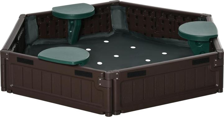 Produktbild Outsunny Sandkasten mit anpassbarer Form und 3 Sitzplätzen