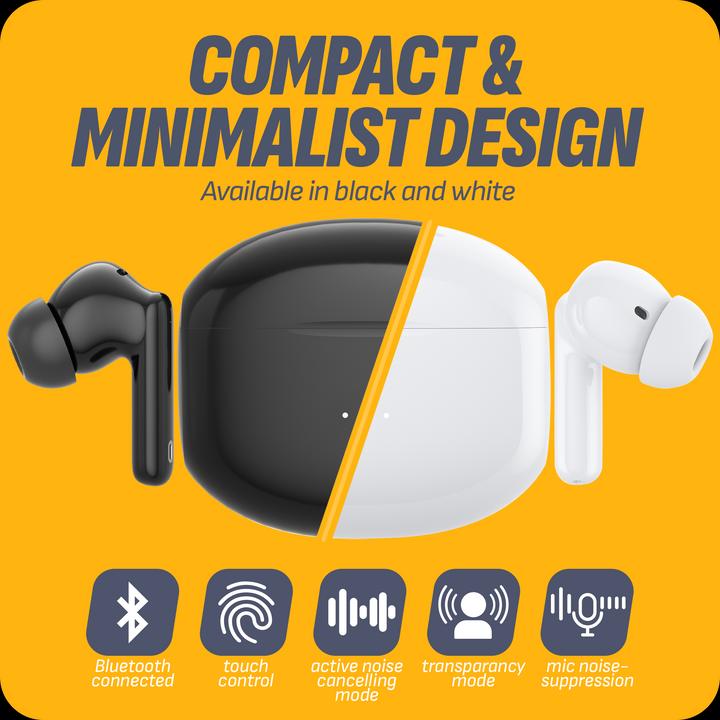 Produktbild Cazy Bluetooth In-Ear Kopfhörer, Kabellose, Noise Cancelling kopfhoerer, Aktive Geräuschunterdrückung (ANC, 5.50 h, Kabellos)