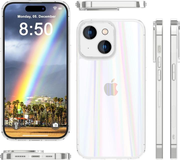 Actual product image Nalia Clear tempered glass cover rainbow effect (Apple iPhone 15 Plus)