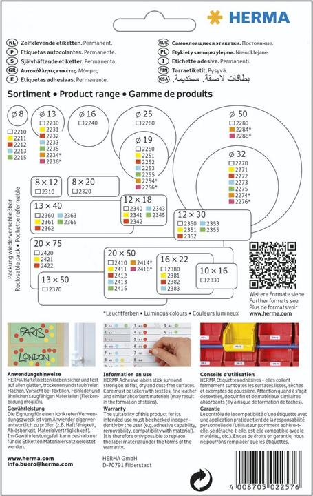 Produktbild HERMA Verschlussetiketten