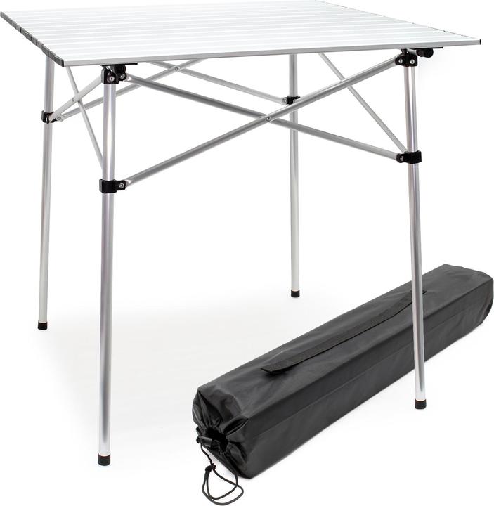 Immagine prodotto Wiltec Tavolo arrotolabile da campeggio portatile per esterni con piastra 70x70 cm, telaio in alluminio e