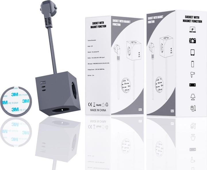 Actual product image MicroConnect Power Cube, 3 Schuko outlets (3 x, CEE 7/3)