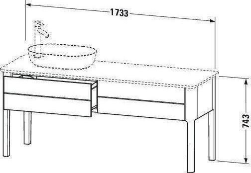 Produktbild Duravit Waschtischunterbau LUV 743x1388x570mm Be re taupe seidenmatt
