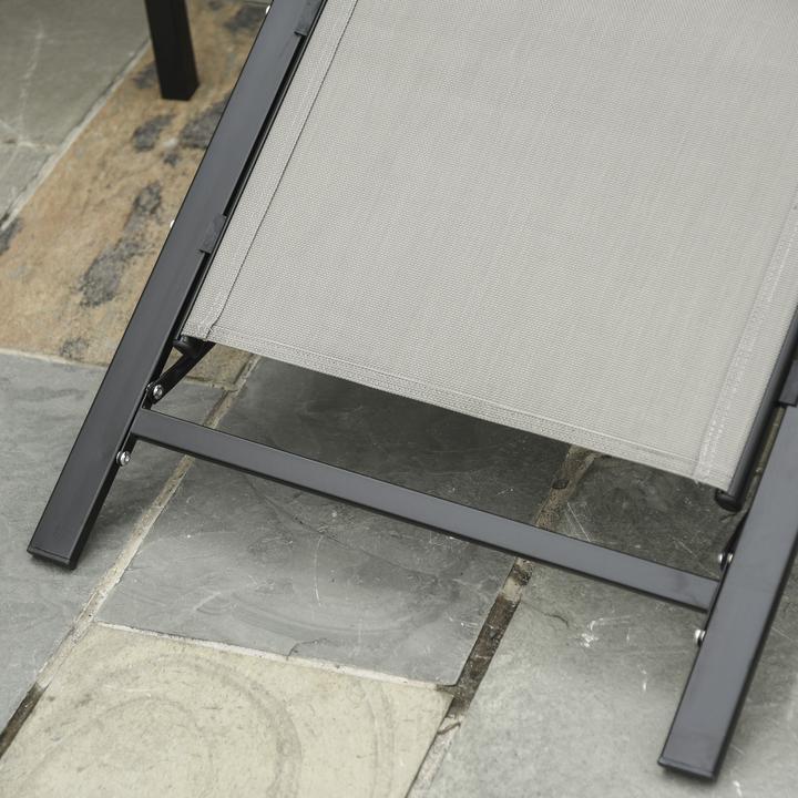 Image du produit Outsunny Lot de 2 chaises longues de jardin avec table (169 cm)